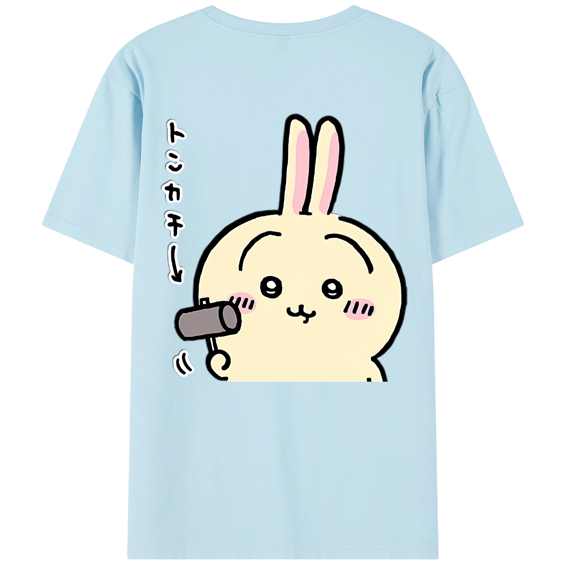 （画像用） ちいかわ うさぎ Chii-kawa usagi 綿100％半袖Tシャツ（背面プリント）